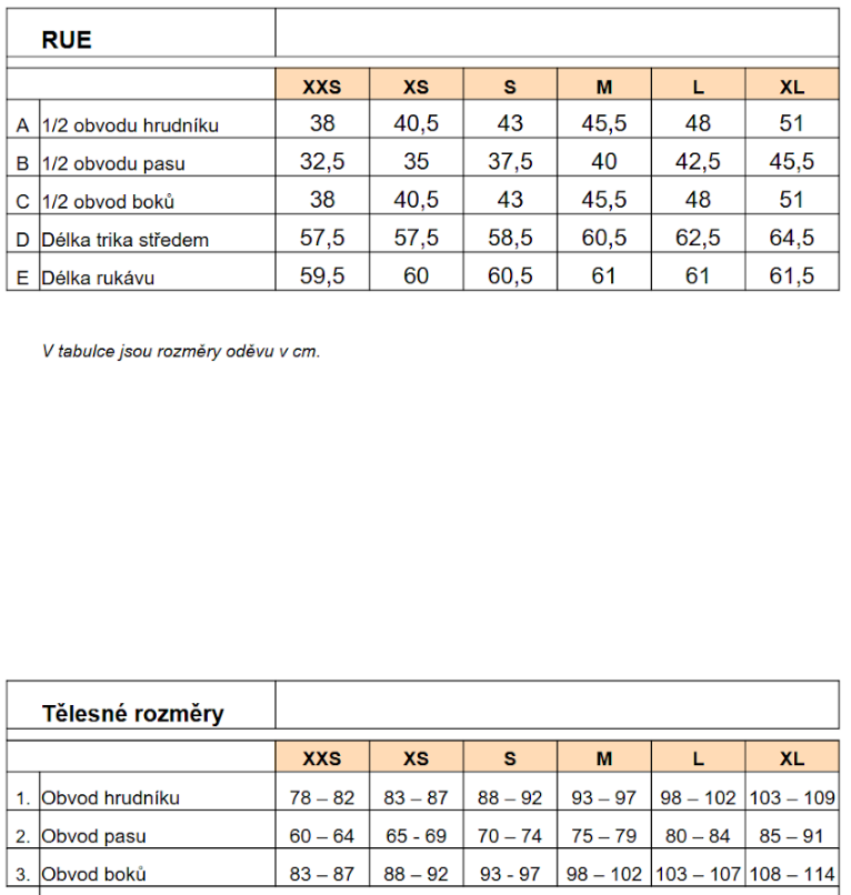 tabulka tričko Rue dlouhý rukáv